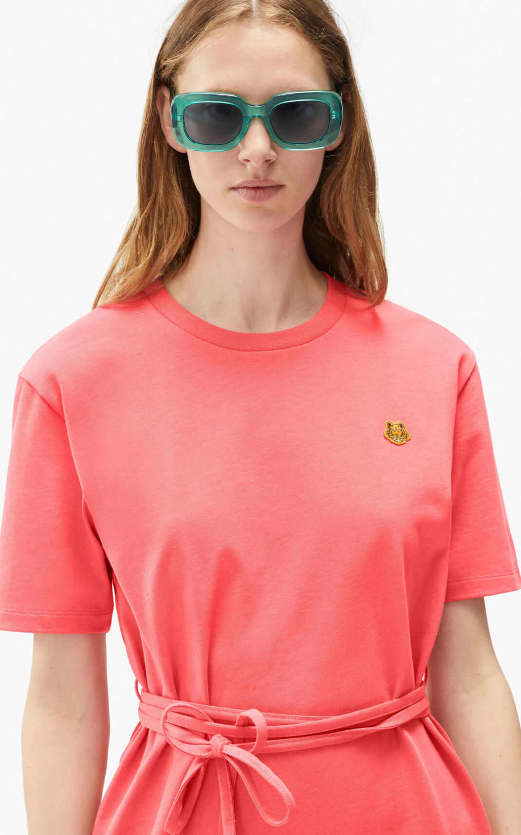 Kenzo Tiger Crest T shirt Vestidos Mujer Coral | 0945823-RV